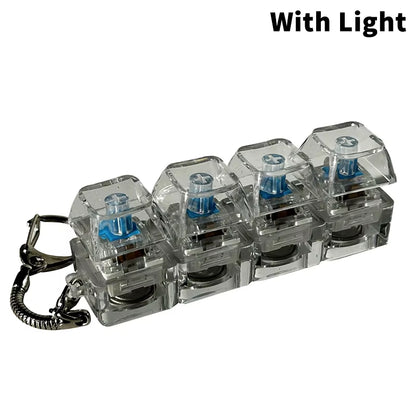 4/9 Keys Mechanical Keyboard Axis Tester LED Keyboard Key Toy Stress Relief DIY Button Keycap Fidget Keychain Toys Gift