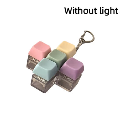4/9 Keys Mechanical Keyboard Axis Tester LED Keyboard Key Toy Stress Relief DIY Button Keycap Fidget Keychain Toys Gift
